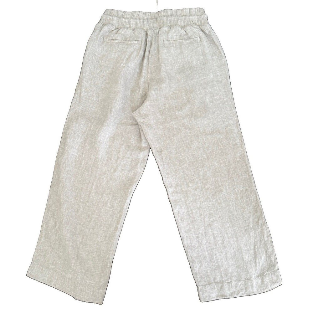 Quince 100% European Linen Pull-On Wide Leg Pant Women Sz M Flax Coastal EUC - Picture 4 of 11